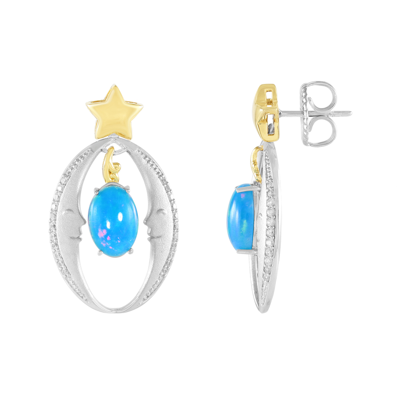 Äthiopischer Blauer Opal-Silberohrringe (Gems en Vogue) Unkategorisiert online kaufen