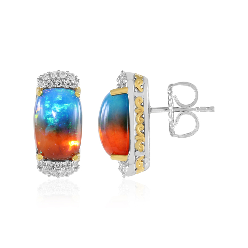Äthiopischer Mehrfarbiger Opal-Silberohrringe (Gems en Vogue) Unkategorisiert online kaufen