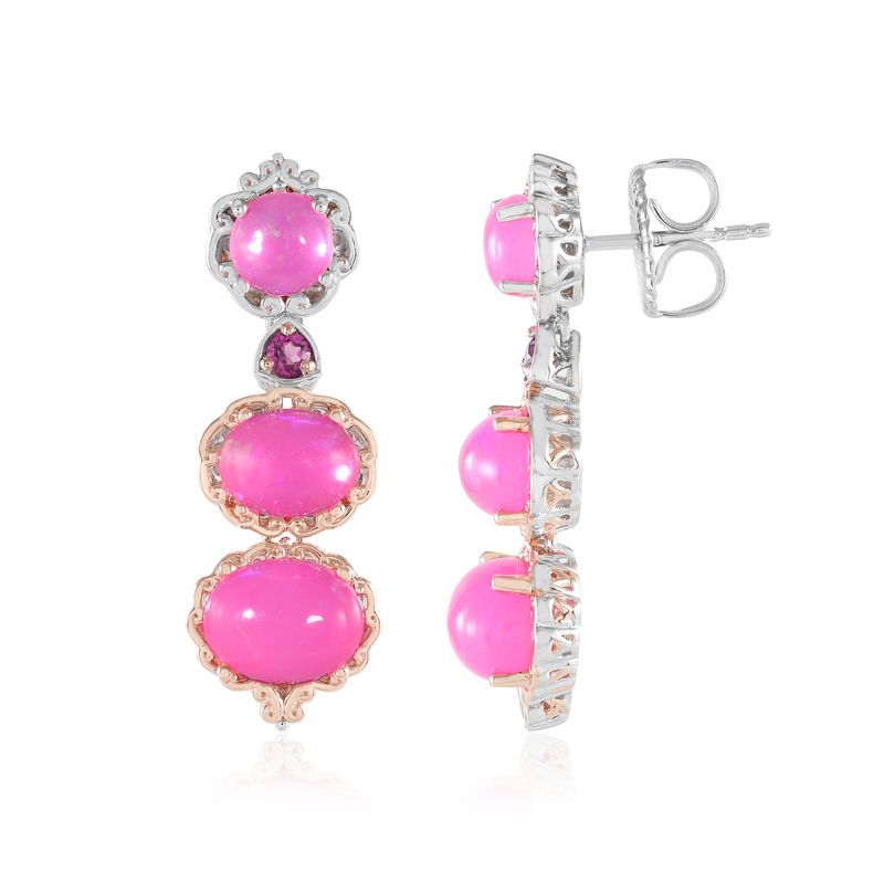 Äthiopischer Pinkfarbener Opal-Silberohrringe (Gems en Vogue) Unkategorisiert online kaufen