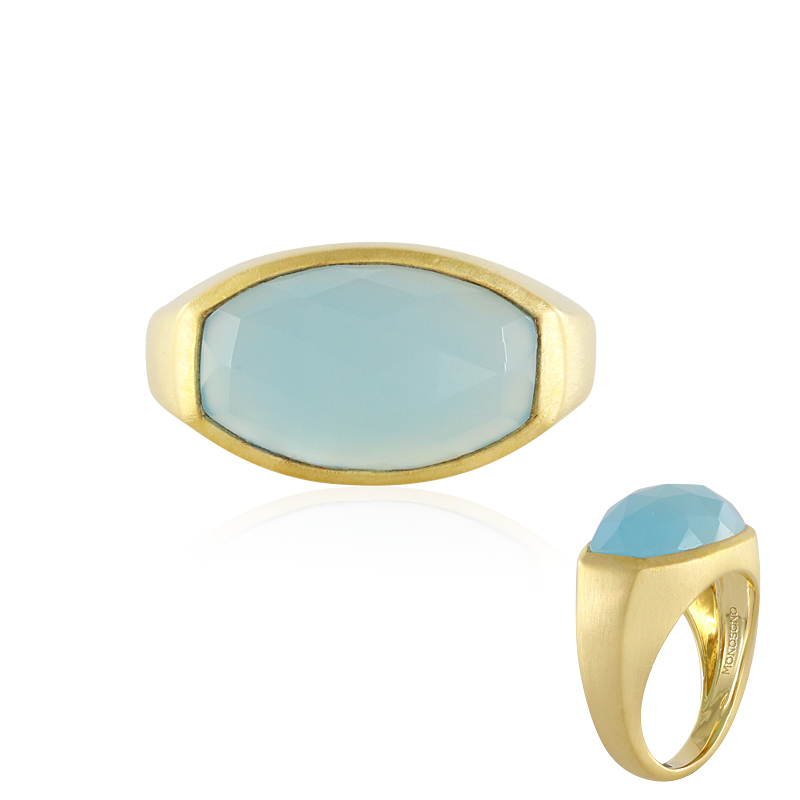 Aqua-Chalzedon-Silberring (MONOSONO COLLECTION) Unkategorisiert online kaufen