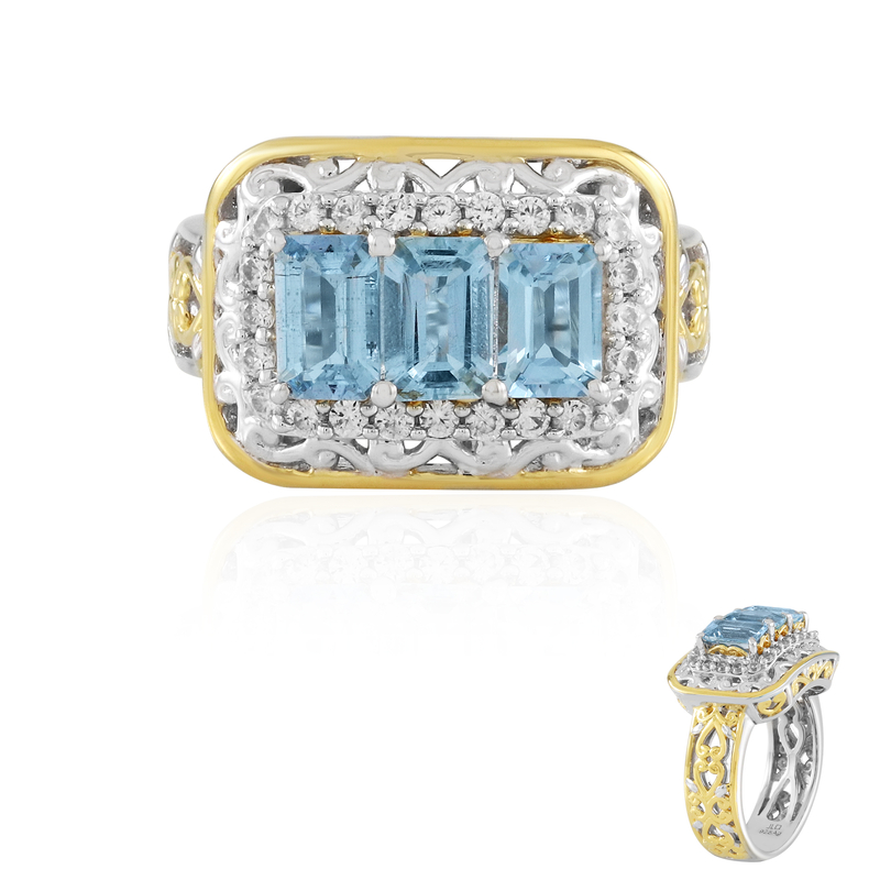 Aquamarin-Silberring (Gems en Vogue) Unkategorisiert online kaufen