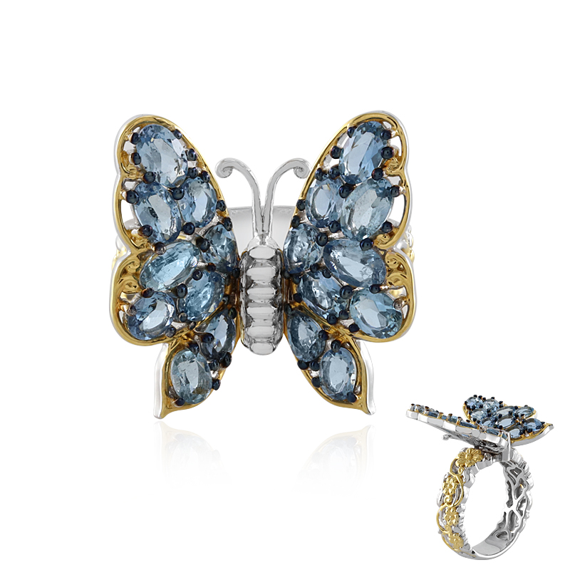 Aquamarin-Silberring (Gems en Vogue) Unkategorisiert online kaufen