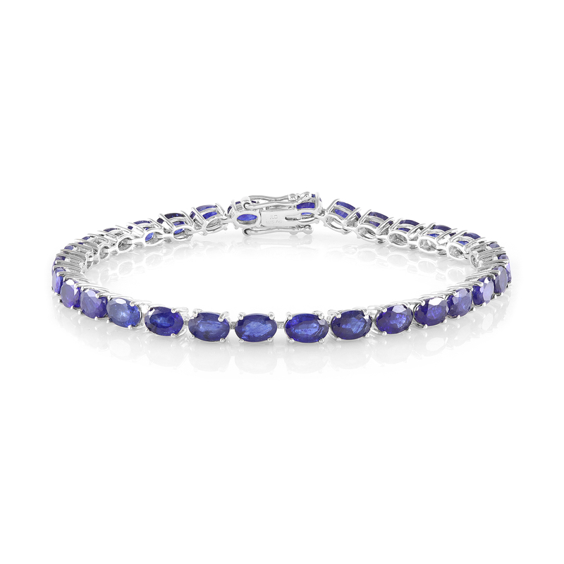 Blauer Madagaskar-Saphir-Silberarmband Unkategorisiert online kaufen