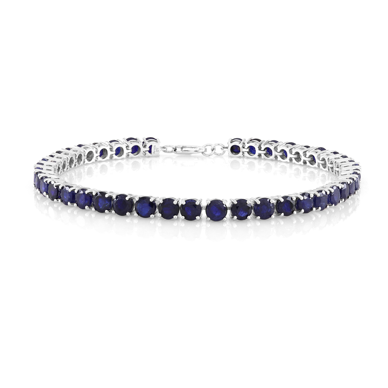 Blauer Madagaskar-Saphir-Silberarmband Unkategorisiert online kaufen