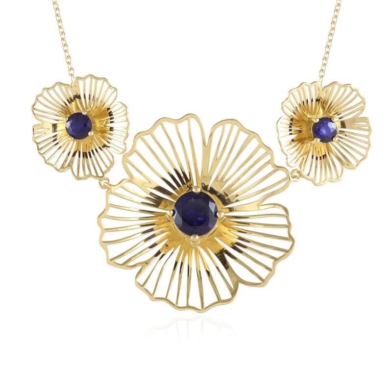 Blauer Madagaskar-Saphir-Silbercollier (Ornaments by de Melo) Unkategorisiert online kaufen