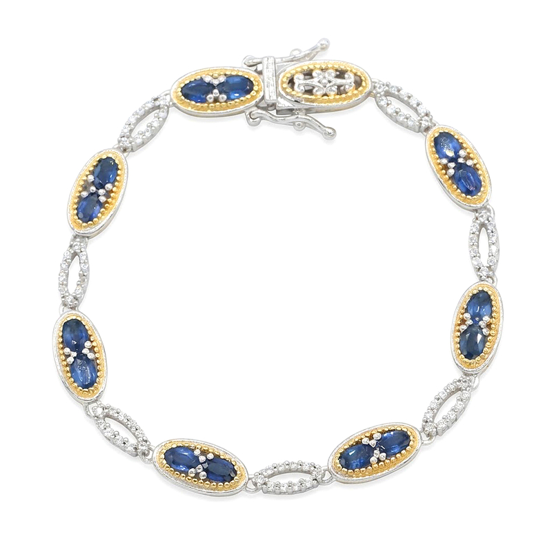 Blauer Saphir-Silberarmband (Gems en Vogue) Unkategorisiert online kaufen
