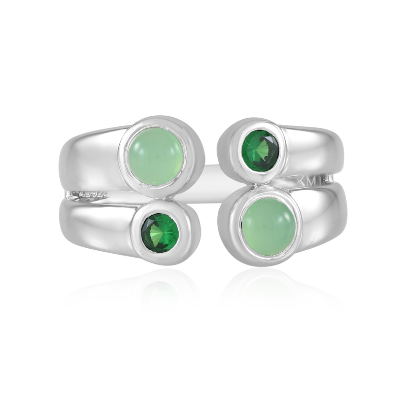 Chrysopras-Silberring (KM by Juwelo) Unkategorisiert online kaufen
