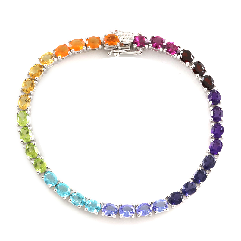 Edelstein-Silberarmband