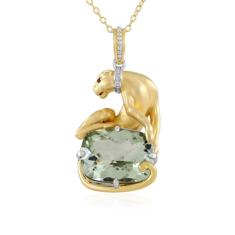 Grüner Amethyst-Silberhalskette (Gems en Vogue) Unkategorisiert online kaufen