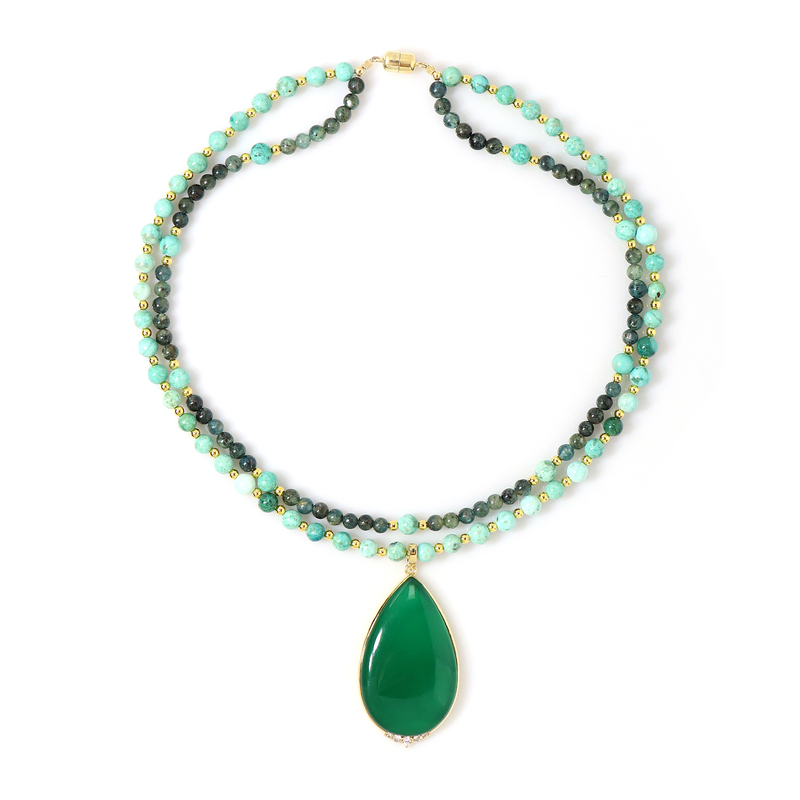 Grüner Onyx-Silberhalskette (Adela Silber) Unkategorisiert online kaufen Grüner Onyx-Silberhalskette (Adela Silber) Unkategorisiert online kaufen