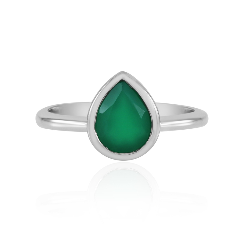 Grüner Onyx-Silberring