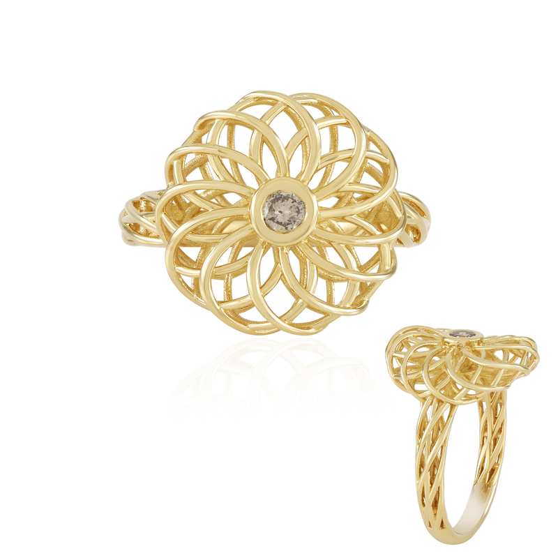 I2 Champagner-Brillant-Silberring (Ornaments by de Melo) Unkategorisiert online kaufen