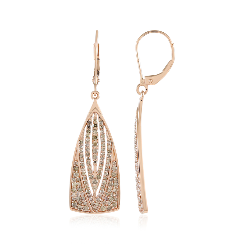 I2 Champagner-Diamant-Goldohrringe (KM by Juwelo) Unkategorisiert online kaufen