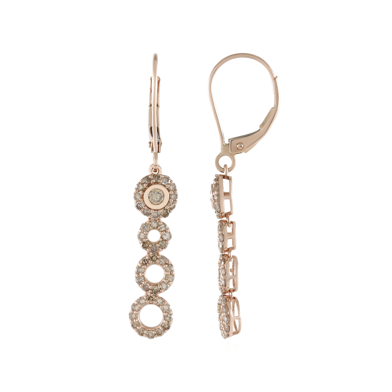 I2 Champagner-Diamant-Goldohrringe (KM by Juwelo) Unkategorisiert online kaufen