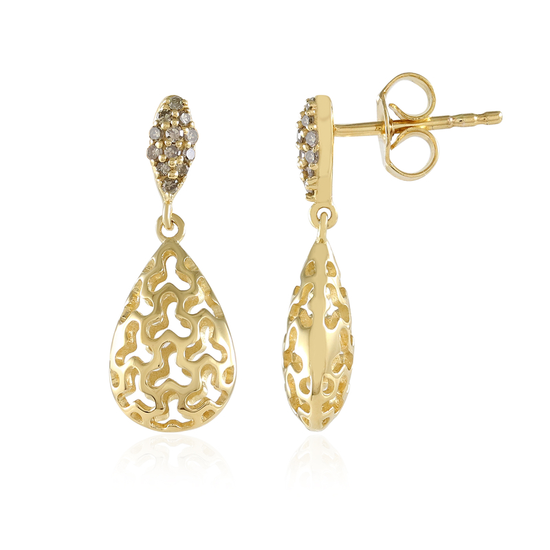 I2 Champagner-Diamant-Silberohrringe (Ornaments by de Melo) Unkategorisiert online kaufen