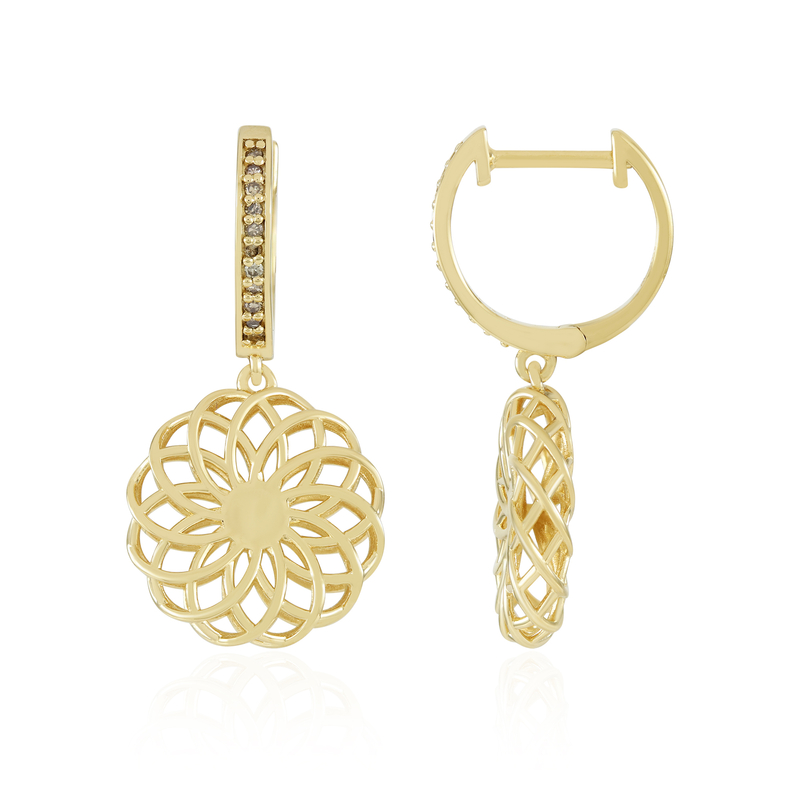 I2 Champagner-Diamant-Silberohrringe (Ornaments by de Melo) Unkategorisiert online kaufen