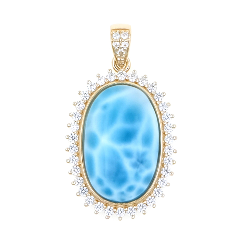 Larimar-Goldanhänger