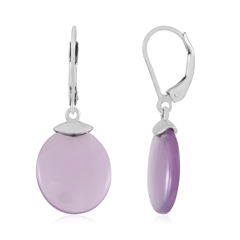 Lavendel-Chalzedon-Silberohrringe (MONOSONO COLLECTION)