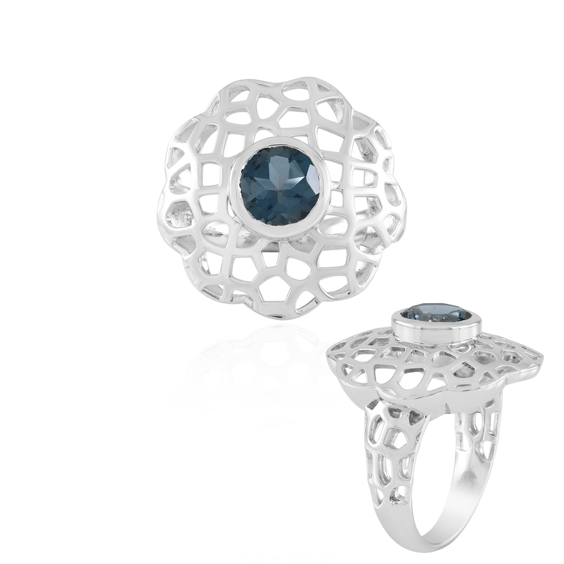 Londonblauer Topas-Silberring (Ornaments by de Melo) Unkategorisiert online kaufen