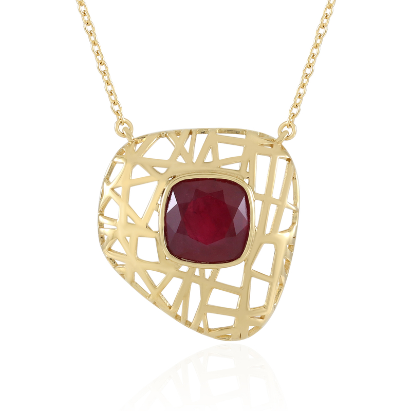 Madagaskar-Rubin-Silbercollier (Ornaments by de Melo) Unkategorisiert online kaufen