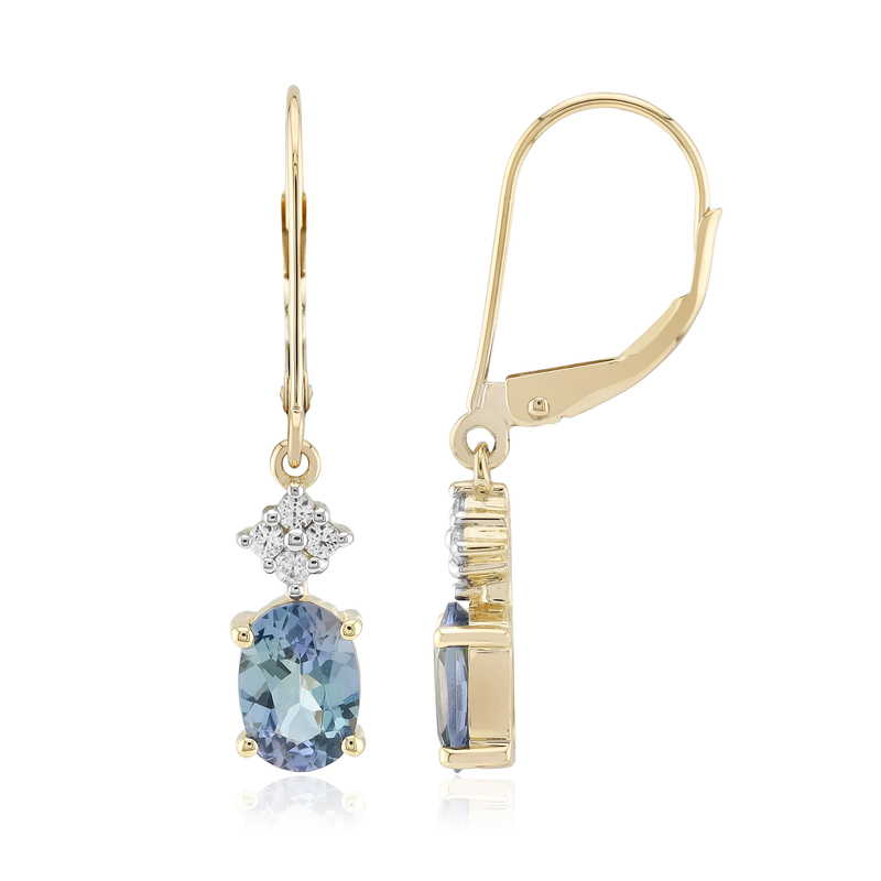 Nicht erhitzter Blaugrüner Tansanit-Goldohrringe Unkategorisiert online kaufen