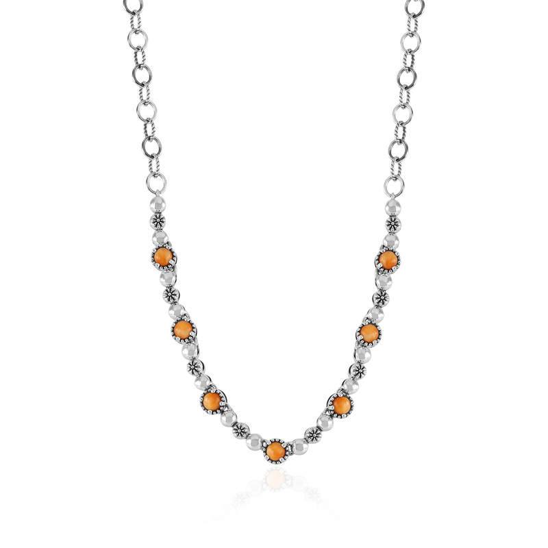 Orange Stachelauster-Silbercollier (Desert Chic) Unkategorisiert online kaufen