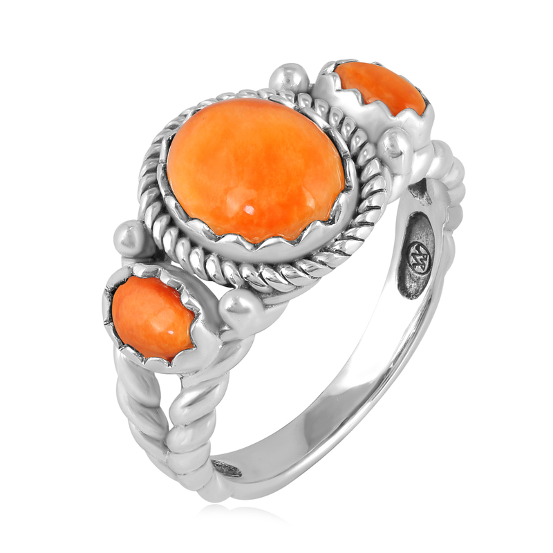 Orange Stachelauster-Silberring (Desert Chic) Unkategorisiert online kaufen