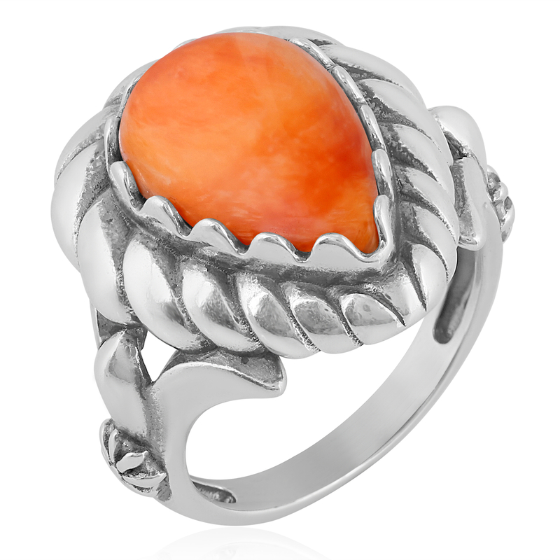 Orange Stachelauster-Silberring (Desert Chic) Unkategorisiert online kaufen