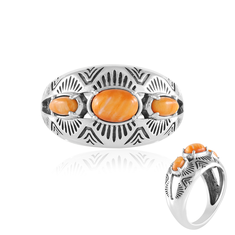 Orange Stachelauster-Silberring (Desert Chic) Unkategorisiert online kaufen