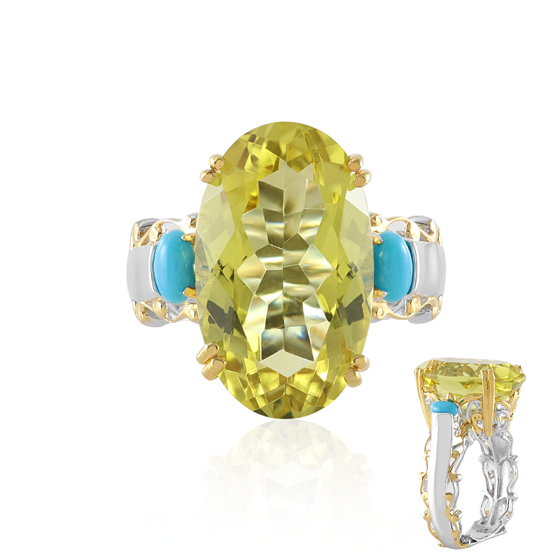 Ouro Verde-Quarz-Silberring (Gems en Vogue) Unkategorisiert online kaufen