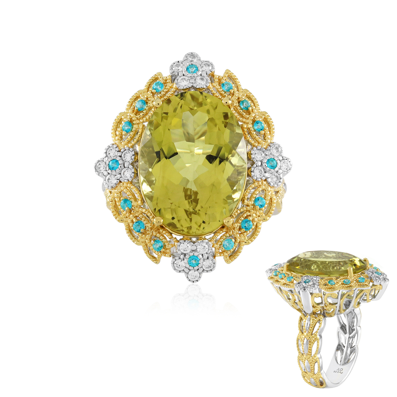 Ouro Verde-Quarz-Silberring (Gems en Vogue) Unkategorisiert online kaufen