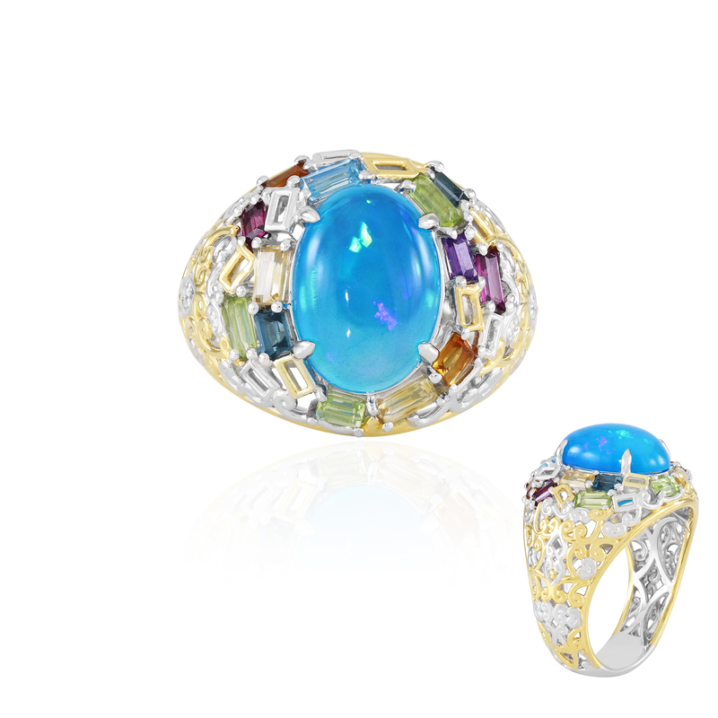 Paraiba-Opal-Silberring (Gems en Vogue) Unkategorisiert online kaufen