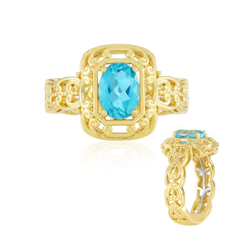 Paraiba-Topas-Silberring (Gems en Vogue) Unkategorisiert online kaufen