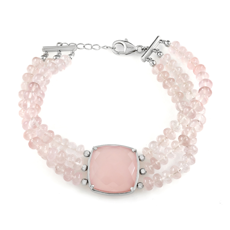 Pinkfarbener Chalzedon-Silberarmband Unkategorisiert online kaufen
