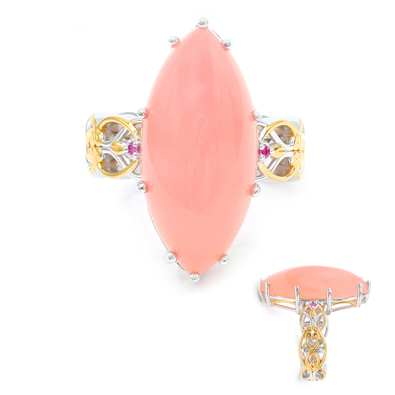 Pinkfarbener Chalzedon-Silberring (Gems en Vogue) Unkategorisiert online kaufen