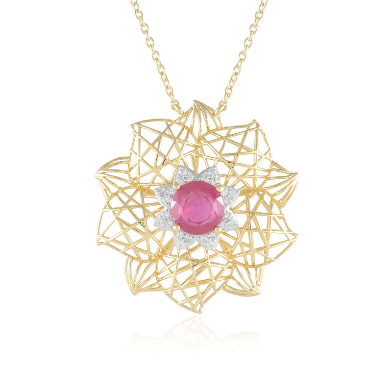Pinkfarbener Madagaskar-Saphir-Silbercollier (Ornaments by de Melo) Unkategorisiert online kaufen