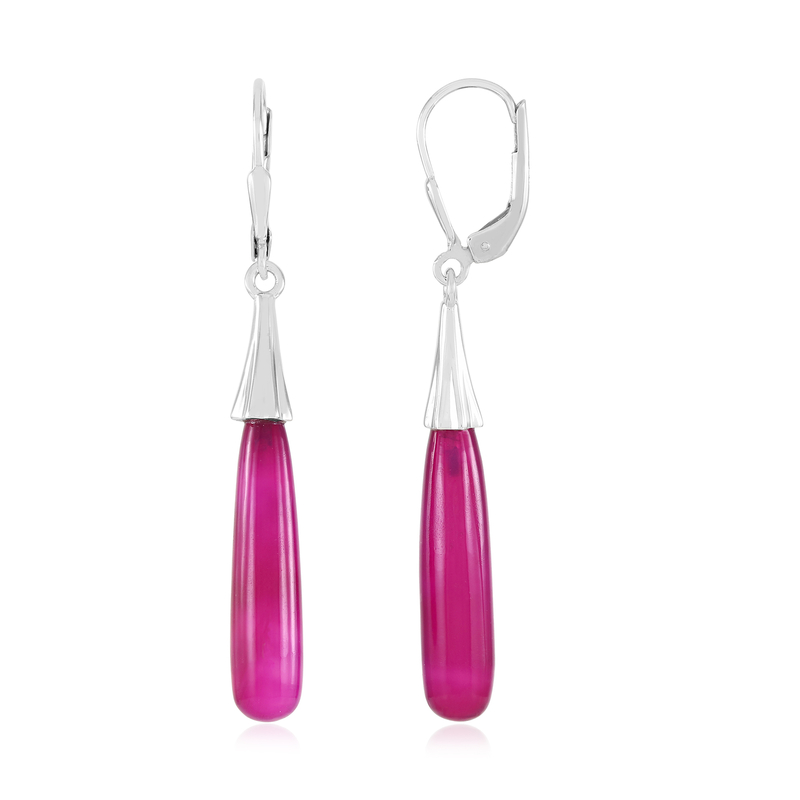 Pinkfarbener Onyx-Silberohrringe (MONOSONO COLLECTION) Unkategorisiert online kaufen