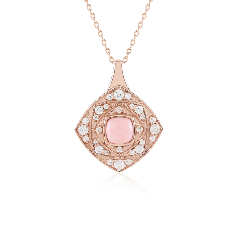 Pinkfarbener Opal-Silberhalskette (KM by Juwelo) Unkategorisiert online kaufen