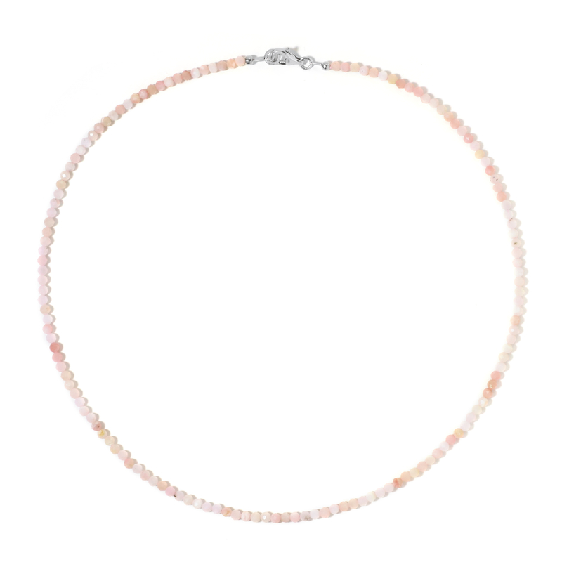 Pinkfarbener Opal-Silberhalskette