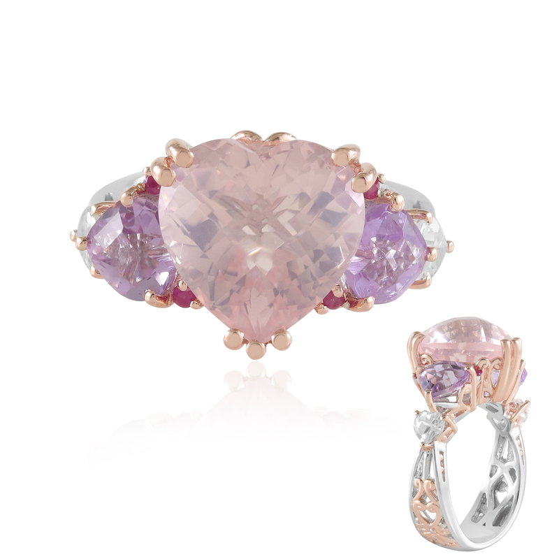 Rosenquarz-Silberring (Gems en Vogue) Unkategorisiert online kaufen