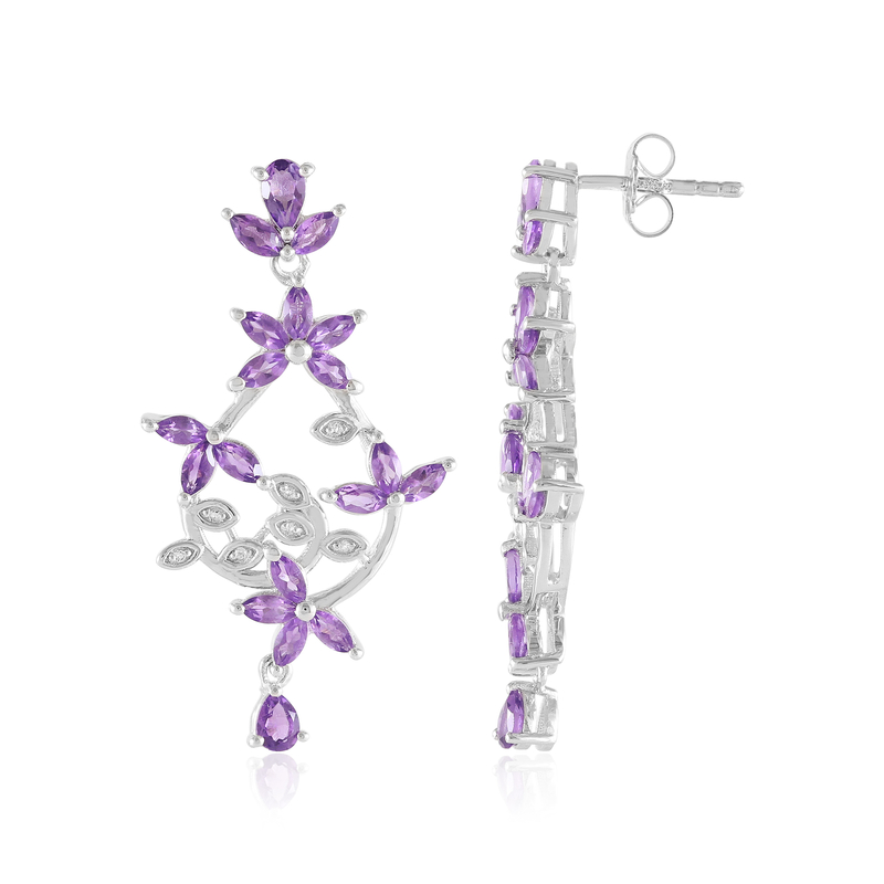 Sambia-Amethyst-Silberohrringe Unkategorisiert Produktbild