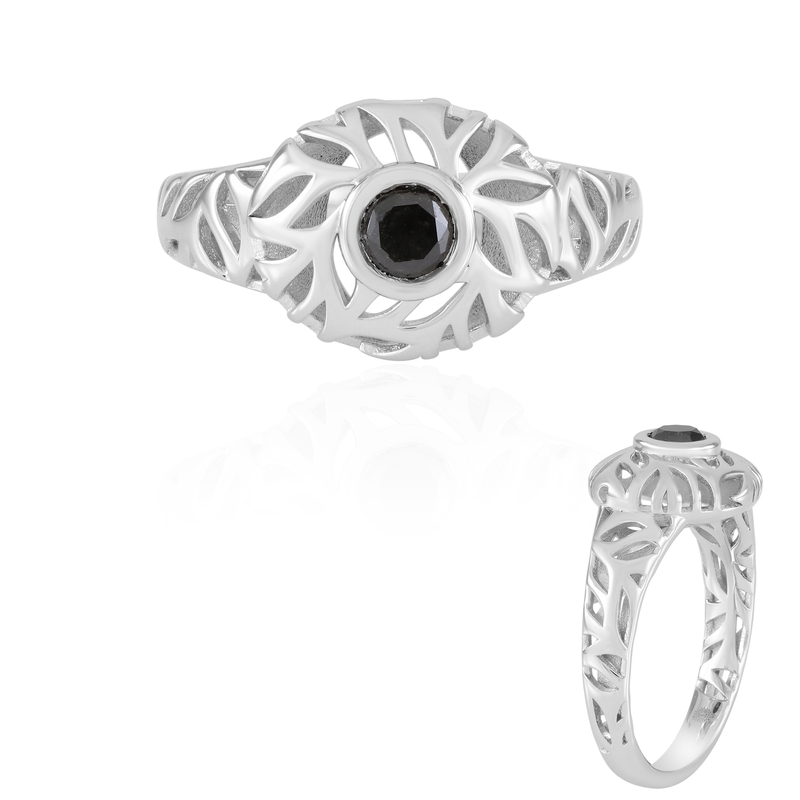 Schwarzer Brillant-Silberring (Ornaments by de Melo) Unkategorisiert online kaufen
