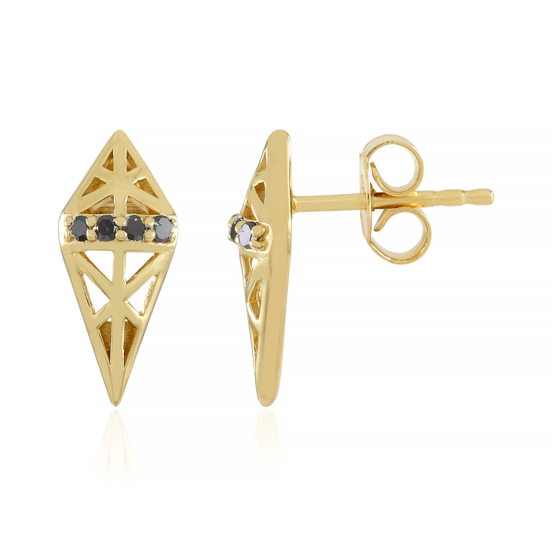 Schwarzer Diamant-Silberohrringe (Ornaments by de Melo) Unkategorisiert online kaufen