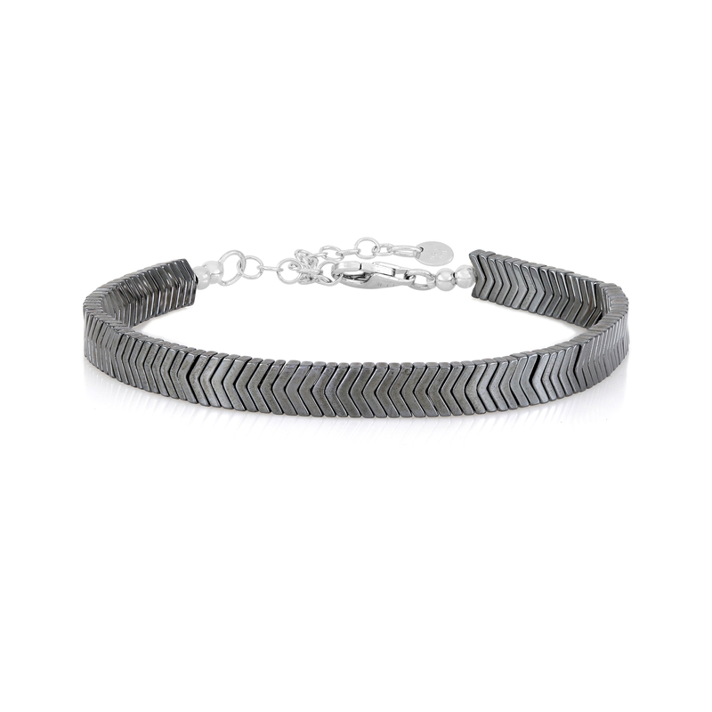 Schwarzer Hämatit-Silberarmband Unkategorisiert online kaufen