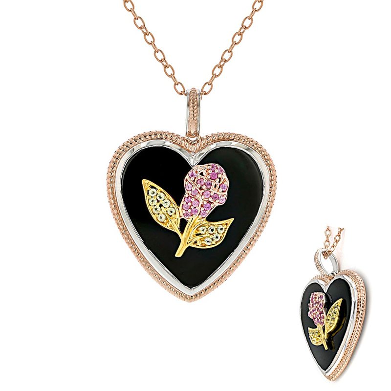 Schwarzer Onyx-Silberhalskette (Gems en Vogue) Unkategorisiert online kaufen