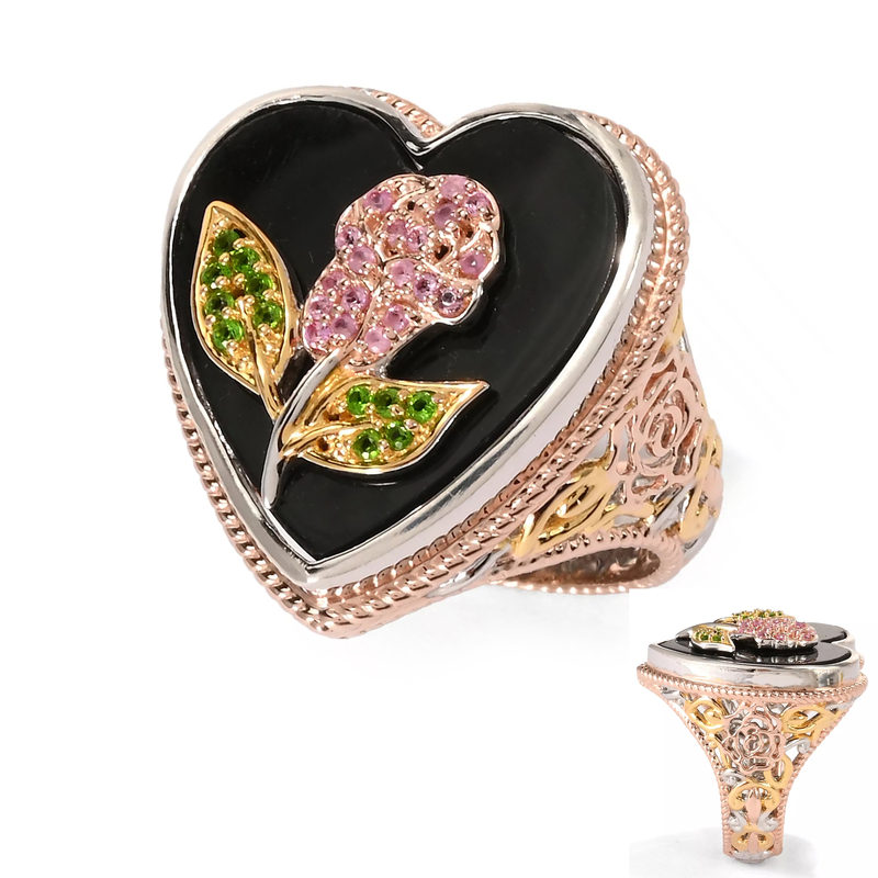 Schwarzer Onyx-Silberring (Gems en Vogue) Unkategorisiert online kaufen