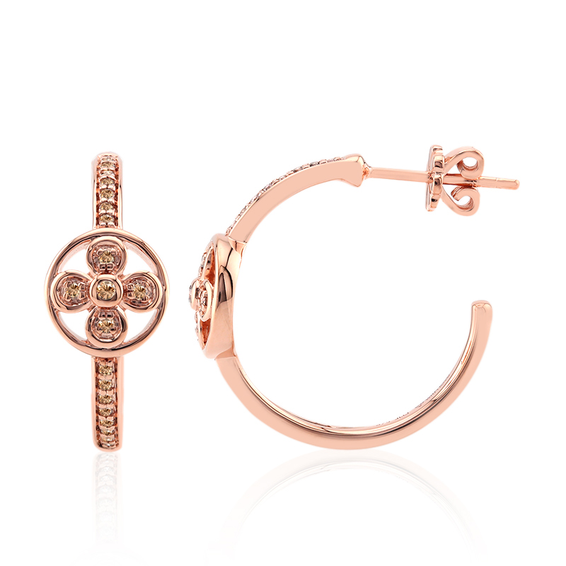 SI1 Argyle-Rose de France-Brillant-Goldohrringe (Annette) Unkategorisiert online kaufen
