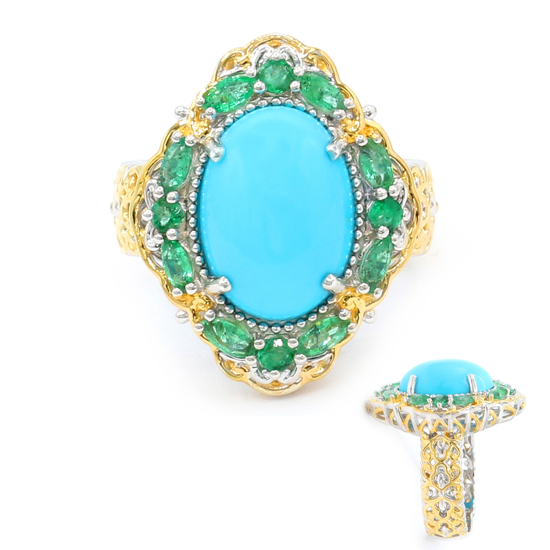 Sleeping Beauty-Türkis-Silberring (Gems en Vogue) Unkategorisiert online kaufen
