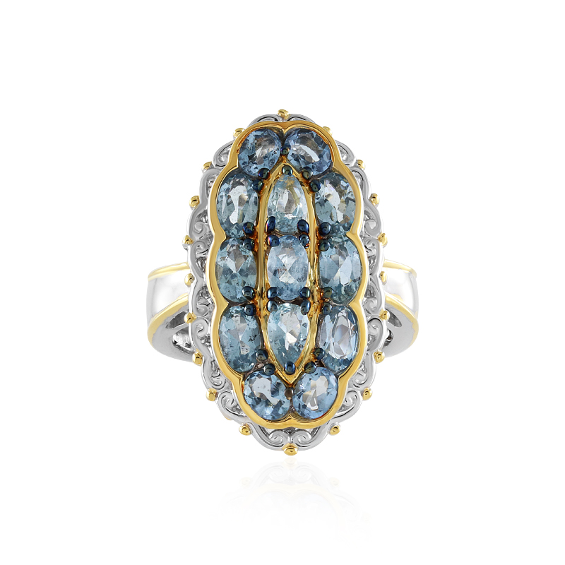 Tansania-Aquamarin-Silberring (Gems en Vogue) Unkategorisiert online kaufen