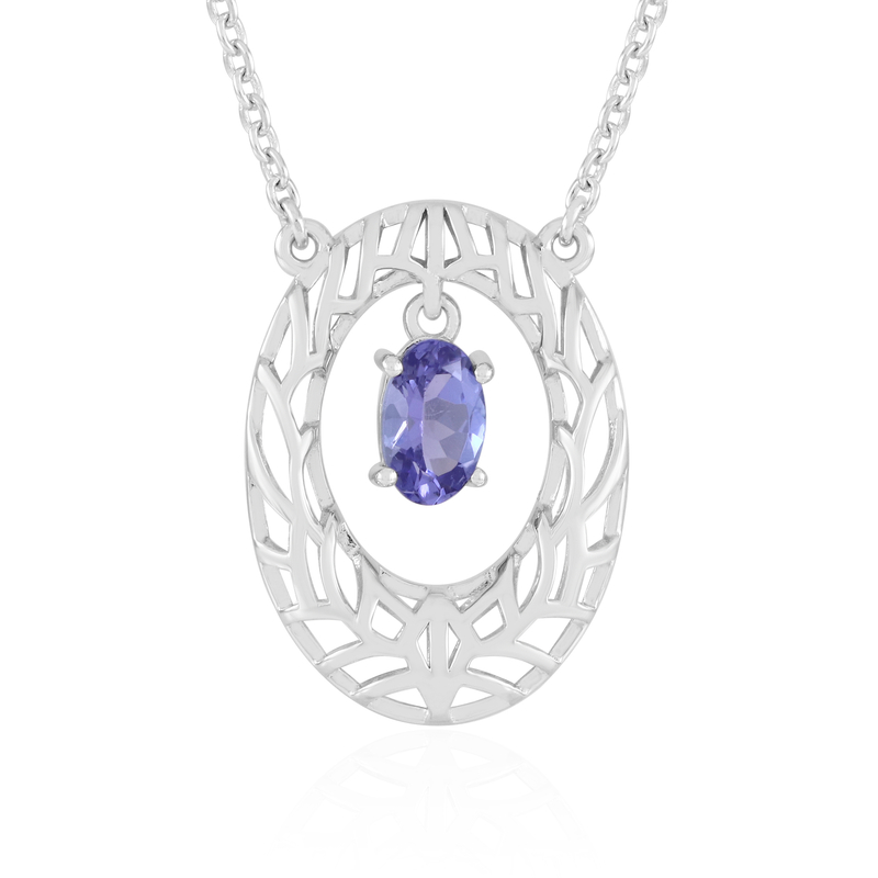 Tansanit-Silbercollier (Ornaments by de Melo)